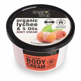 Crema Corporala cu Extract de Litchi si 5 Uleiuri Pink Lychee Organic Shop, 250ml cu comanda online