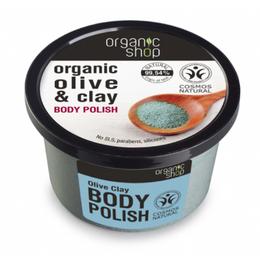 Exfoliant Corporal cu Sare, Argila si Ulei de Masline Olive Clay Organic Shop, 250ml cu comanda online