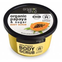 Exfoliant Corporal cu Zahar si Extract de Papaya Juicy Papaya Organic Shop, 250ml cu comanda online