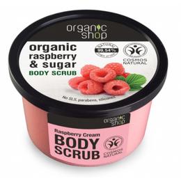 Exfoliant Corporal cu Zahar si Extract de Zmeura Raspberry Cream Organic Shop, 250ml cu comanda online