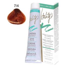 Crema Coloranta Permanenta – Vitality's Linea Capillare Dye Cream, nuanta 7/4 Copper Blond, 100ml cu comanda online