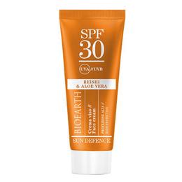 Crema Solara pentru Ten Protectie Ridicata SPF30 cu Ganoderma si Aloe Sun Defence Bioearth, 50 ml cu comanda online