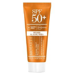 Crema Solara pentru Ten Protectie Ridicata SPF50 cu Ganoderma si Aloe Sun Defence Bioearth, 50 ml cu comanda online