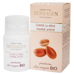 Crema cu Efect Imediat Antirid cu Proteine si Ulei de Argan Bio Herbagen, 50g cu comanda online