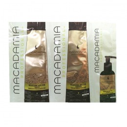 Pachet Nutritiv – Macadamia Nourishing Moisture Trio Foil Pack: sampon (10ml), balsam par (10ml) si tratament nutritiv si hidratant (5ml) cu comanda online