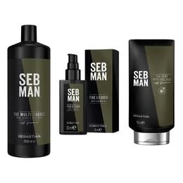 Pachet pentru Barbati Sebastian Professional SEB Man – Sampon 3in1 1000ml, Ulei 30ml, Balsam Aftershave 150ml cu comanda online