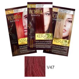 Sampon Nuantator cu Keratina Camco Victoria Beauty Keratin Therapy, nuanta V47 Intensive Red, 40ml cu comanda online
