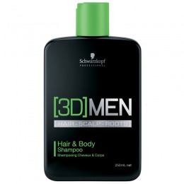 Sampon pantru Par si Corp - Schwarzkopf 3D Men Hair & Body Shampoo 250 ml cu comanda online