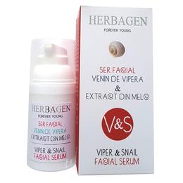 Ser Facial cu Venin de Vipera si Extract din Melc Herbagen, 30g cu comanda online