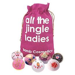Set cadou All The Jingle Ladies Hessian Sack, Bomb Cosmetics – contine 7 bile efervescente cu comanda online