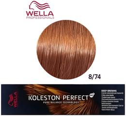 Vopsea Crema Permanenta – Wella Professionals Koleston Perfect ME+ Deep Browns, nuanta 8/74 Blond Deschis Castaniu Roscat cu comanda online