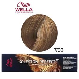 Vopsea Crema Permanenta – Wella Professionals Koleston Perfect ME+ Pure Naturals, nuanta 7/03 Blond Mediu Auriu Natural cu comanda online