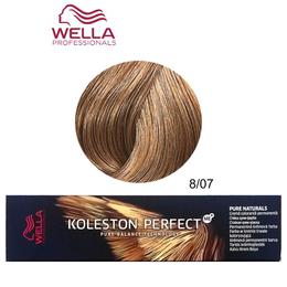 Vopsea Crema Permanenta – Wella Professionals Koleston Perfect ME+ Pure Naturals, nuanta 8/07 Blond Deschis Castaniu Natural cu comanda online
