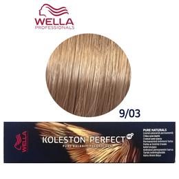 Vopsea Crema Permanenta – Wella Professionals Koleston Perfect ME+ Pure Naturals, nuanta 9/03 Blond Luminos Auriu Natural cu comanda online