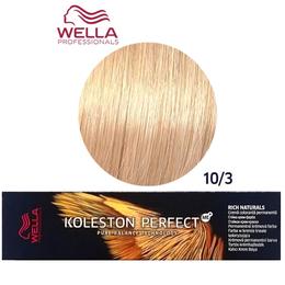 Vopsea Crema Permanenta – Wella Professionals Koleston Perfect ME+ Rich Naturals, nuanta 10/3 Blond Luminos Auriu cu comanda online