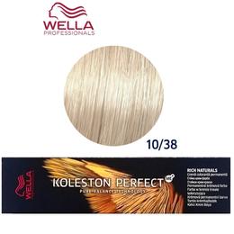 Vopsea Crema Permanenta – Wella Professionals Koleston Perfect ME+ Rich Naturals, nuanta 10/38 Blond Luminos Auriu Albastrui cu comanda online