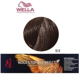Vopsea Crema Permanenta – Wella Professionals Koleston Perfect ME+ Rich Naturals, nuanta 5/3 Castaniu Deschis Auriu cu comanda online