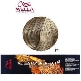 Vopsea Crema Permanenta – Wella Professionals Koleston Perfect ME+ Rich Naturals, nuanta 7/1 Blond Mediu Cenusiu cu comanda online