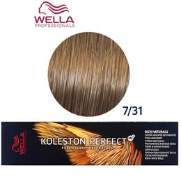 Vopsea Crema Permanenta – Wella Professionals Koleston Perfect ME+ Rich Naturals, nuanta 7/31 Blond Mediu Auriu Cenusiu cu comanda online