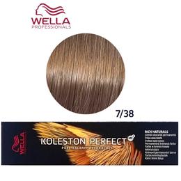 Vopsea Crema Permanenta – Wella Professionals Koleston Perfect ME+ Rich Naturals, nuanta 7/38 Blond Mediu Auriu Albastrui cu comanda online