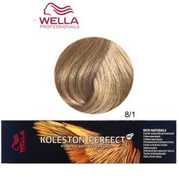 Vopsea Crema Permanenta – Wella Professionals Koleston Perfect ME+ Rich Naturals, nuanta 8/1 Blond Deschis Cenusiu cu comanda online