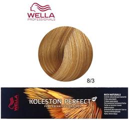 Vopsea Crema Permanenta – Wella Professionals Koleston Perfect ME+ Rich Naturals, nuanta 8/3 Blond Deschis Auriu cu comanda online