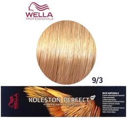 Vopsea Crema Permanenta – Wella Professionals Koleston Perfect ME+ Rich Naturals, nuanta 9/3 Blond Deschis Auriu cu comanda online