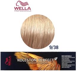 Vopsea Crema Permanenta – Wella Professionals Koleston Perfect ME+ Rich Naturals, nuanta 9/38 Blond Foarte Deschis Auriu Albastrui cu comanda online