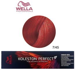 Vopsea Crema Permanenta – Wella Professionals Koleston Perfect ME+ Vibrant Reds, nuanta 7/45 Blond Mediu Rosu Mahon cu comanda online