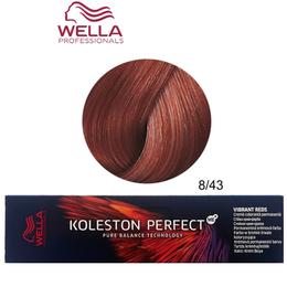 Vopsea Crema Permanenta – Wella Professionals Koleston Perfect ME+ Vibrant Reds, nuanta 8/43 Blond Deschis Rosu Auriu cu comanda online