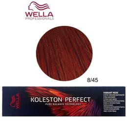 Vopsea Crema Permanenta – Wella Professionals Koleston Perfect Vibrant Reds, nuanta 8/45 Blond Deschis Intens Rosu Mahon cu comanda online