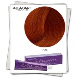 Vopsea Fara Amoniac - Alfaparf Milano Color Wear nuanta 7.34 Biondo medio Dorato Rame cu comanda online