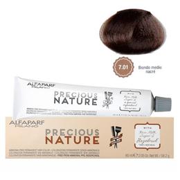 Vopsea Permanenta Fara Amoniac – Alfaparf Milano Precious Nature Ammonia-Free Permanent Hair Color, nuanta 7.01 Biondo Medio Nacre cu comanda online