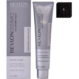 Vopsea Permanenta – Revlon Professional Revlonissimo Colorsmetique Permanent Hair Color, nuanta 1 Black, 60ml cu comanda online