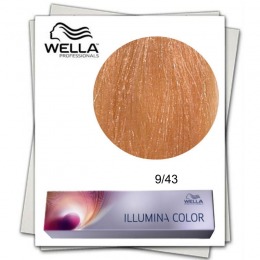 Vopsea Permanenta - Wella Professionals Illumina Color Nuanta 9/43 blond luminos aramiu auriu cu comanda online