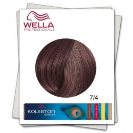 Vopsea Permanenta – Wella Professionals Koleston Perfect nuanta 7/4 blond mediu roscat cu comanda online