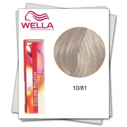 Vopsea fara Amoniac - Wella Professionals Color Touch nuanta 10/81 blond luminos albastru cenusiu cu comanda online